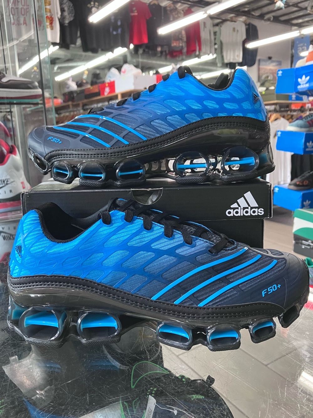 Adidas Megaride F50 Black Lucid Aquamarine Size 7.5